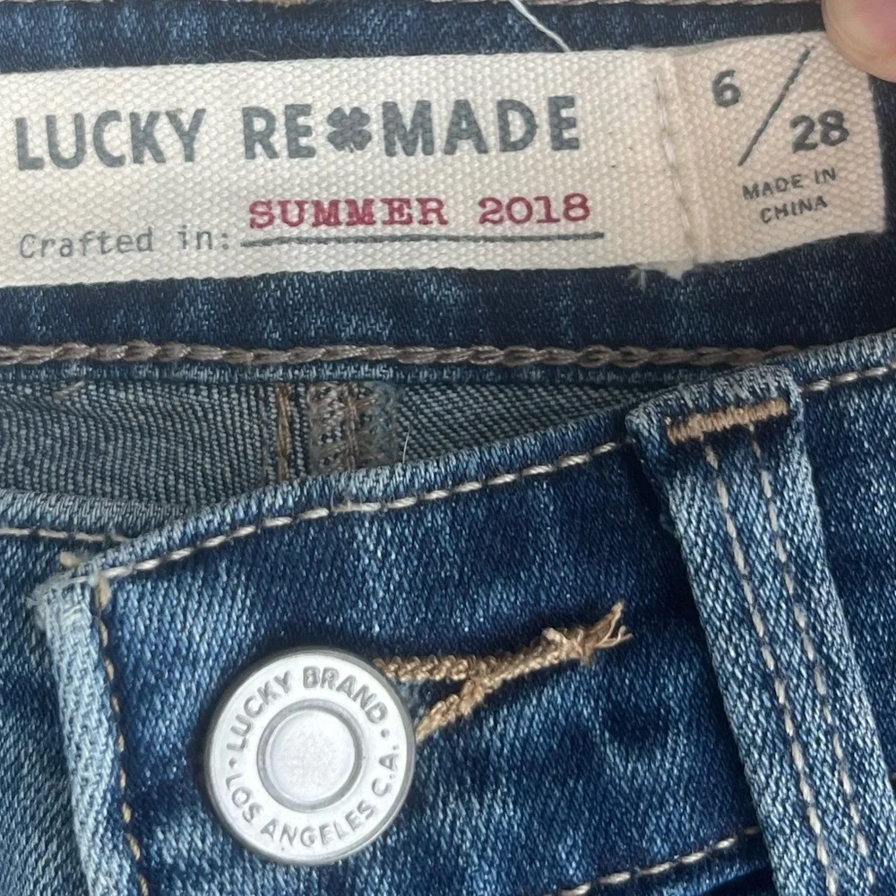 Lucky ReMade Ava Skinny Raw Hem Blue Jeans
